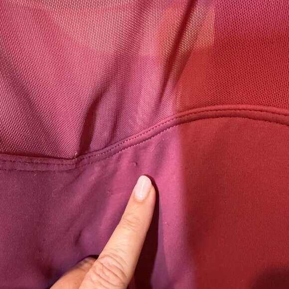 Niptuck Maroon One-Piece Swimsuit With Mesh Detail & Open Back size 4 - Picture 6 of 6